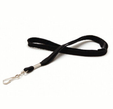 Lanyard/Cordon de clé Rond Noir avec fermoir de sécurité