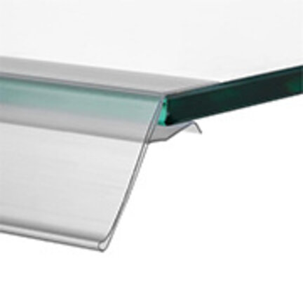 Porte etiquettes pour étagères en verre et en bois