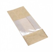PP blokbodemzakken met venster 120 + 70 x 330 mm PAPERLOOK