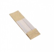 PP blokbodemzakken met venster 80 + 50 x 250 mm PAPERLOOK