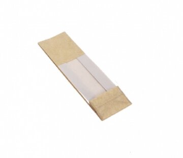 PP blokbodemzakken met venster 80 + 50 x 250 mm PAPERLOOK