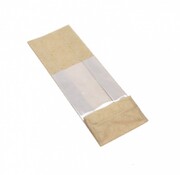 PP blokbodemzakken met venster 100 + 60 x 280 mm PAPERLOOK