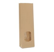 Papieren blokbodemzakken met venster 130 + 70 x 360 mm