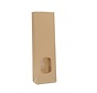 Papieren blokbodemzakken met venster 70 + 40 x 205 mm