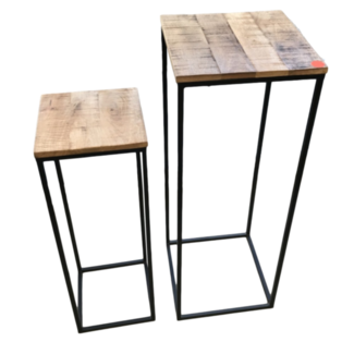 Benoa Iron & Wood Side Table (Set of 2)