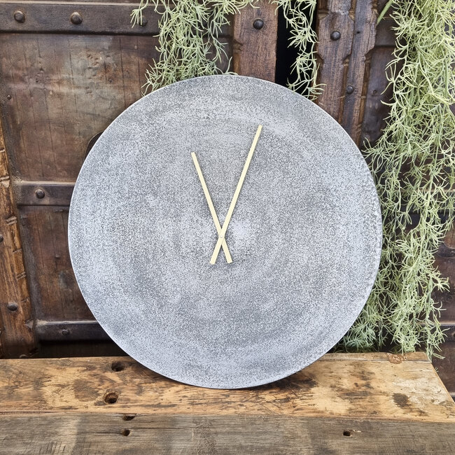 Benoa Brass Grey Round Clock