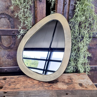 Benoa Small Brass Egg-shaped Mirror