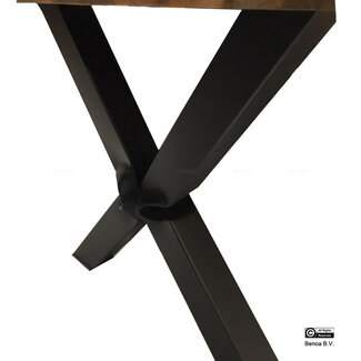 Benoa Iron Dining Table X Leg