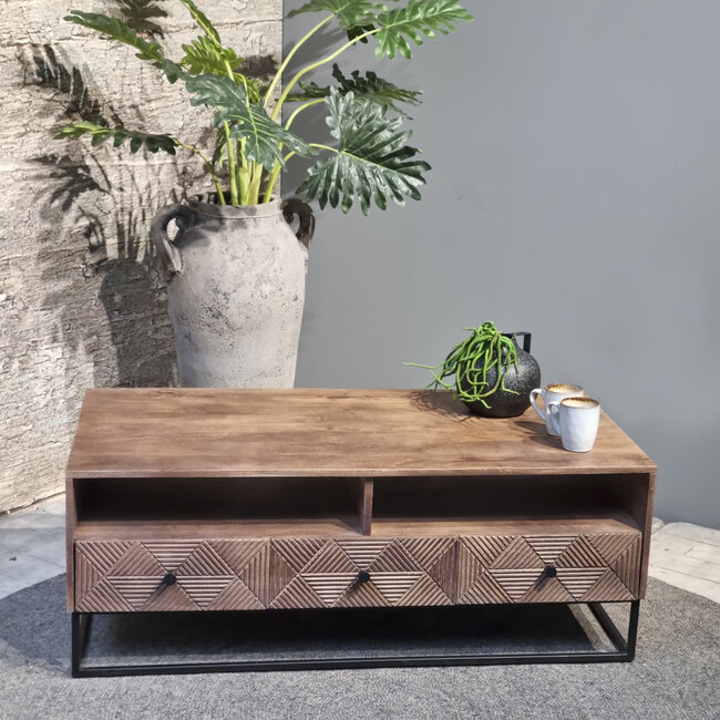 Benoa Jasmin 3 Drawer Coffee Table 120