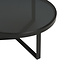 Brooz Lazio salontafel Ø75 cm – glas met zwart metalen frame