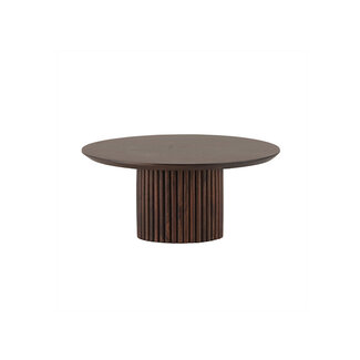 Brooz Salontafel Congo Ø90 Mango Dark Walnut – Ronde Design Salontafel met Lattenvoet