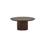 Brooz Salontafel Congo Ø90 Mango Dark Walnut – Ronde Design Salontafel met Lattenvoet