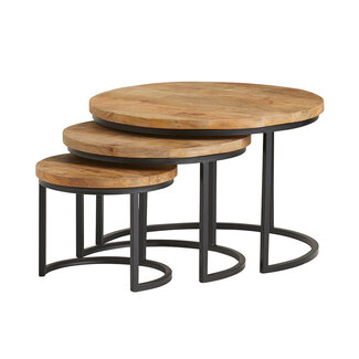 Brooz Enzo salontafel set van 3 Naturel