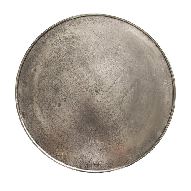 Brooz Interlagos salontafel set van 2 – raw nickel met black patina, rond design