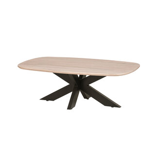 Brooz Akagi Salontafel Deens Ovaal 120 cm Ashblond – Design Salontafel met Spinpoot Onderstel