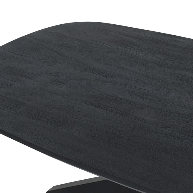 Brooz Akagi Salontafel Deens Ovaal 120 cm Zwart – Design Salontafel met Spinpoot Onderstel
