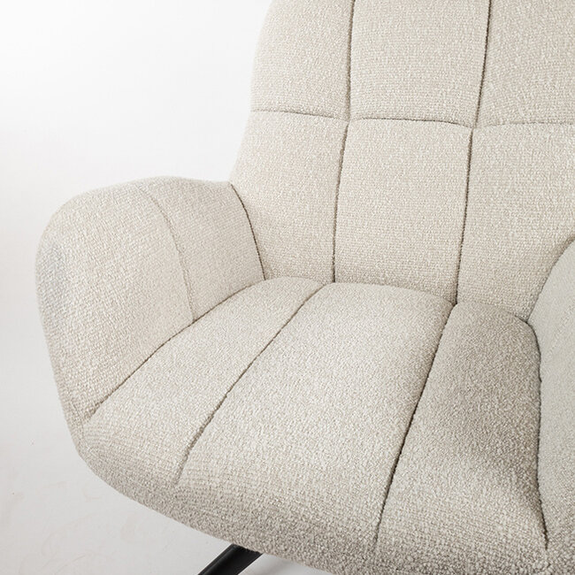 Brooz Luxe draaifauteuil Elvis – Pearl Monet stof met armleuningen en 360° draaifunctie