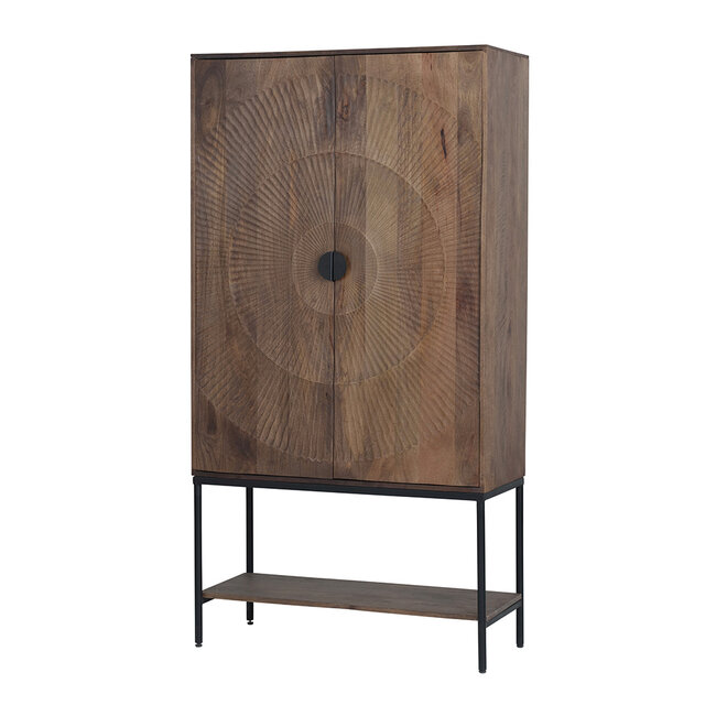 MySons 2-deurs kast met onderplank, hoog, Mango Brown Walnut