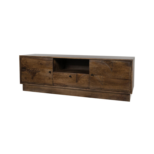 Brooz TV meubel Kaapstad 150 – dark walnut met 2 deuren en lade