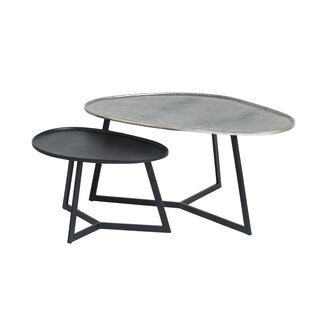 MySons Novato salontafel, set van 2, Silver antique / Black
