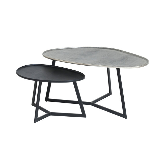 MySons Novato salontafel, set van 2, Silver antique / Black