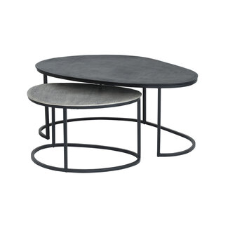 Brooz Napa salontafel, set van 2, Black / Silver antique