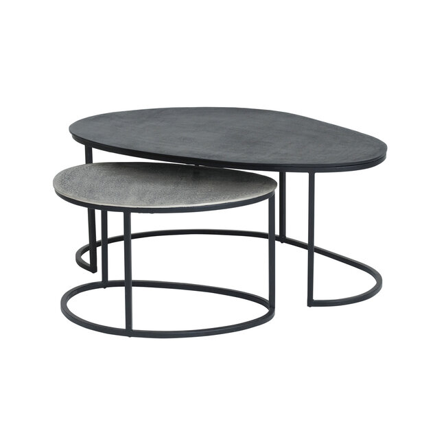 MySons Napa salontafel, set van 2, Black / Silver antique