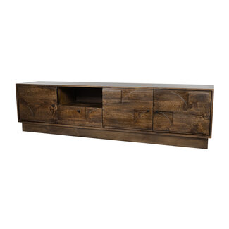 MySons TV dressoir 190 met 3 deuren, 1 lade en 1 open vak, Dark Walnut