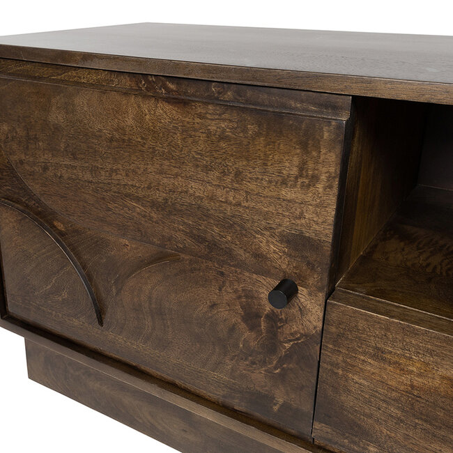 Brooz TV meubel Kaapstad 190 – dark walnut met 3 deuren en lade