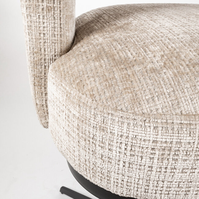 Brooz Draaibare barkruk Bruce met armleuningen – Cremona stof natural