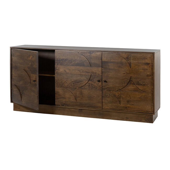 Brooz Modern dressoir Kaapstad 180  – mangohout dark walnut met 3 deuren