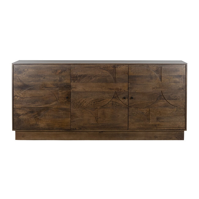 Brooz Modern dressoir Kaapstad 180  – mangohout dark walnut met 3 deuren