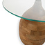 Brooz Stella salontafel Ø50, H43, Smooth Natural, Clear glass