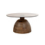 Brooz Christian salontafel Ø78, H42, Brown Walnut, Smoke glass