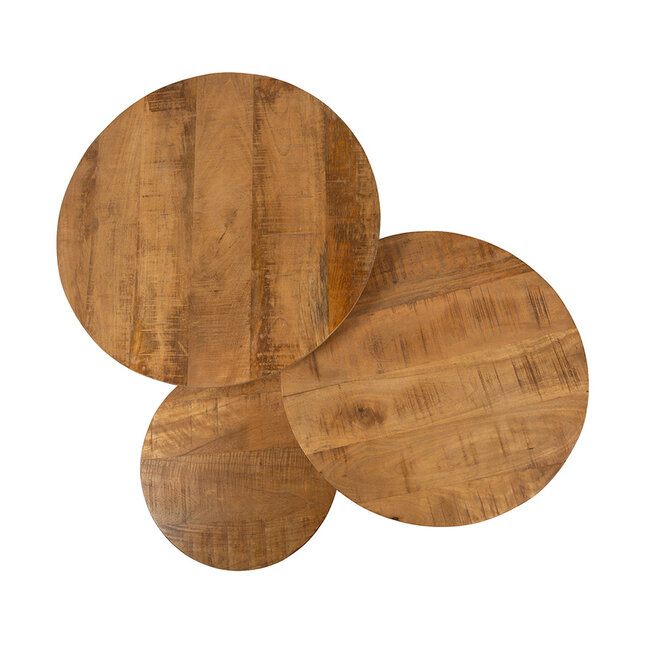 MySons München salontafel rond, set van 3, Smooth Natural