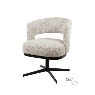 Brooz Draaibare eetkamerstoel Bruce met armleuningen – Cremona stof Coco - Salt'n Pepper