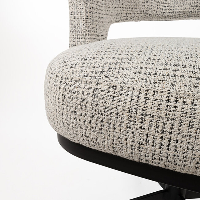 Draaibare eetkamerstoel Bruce met armleuningen – Cremona stof Coco - Salt'n Pepper