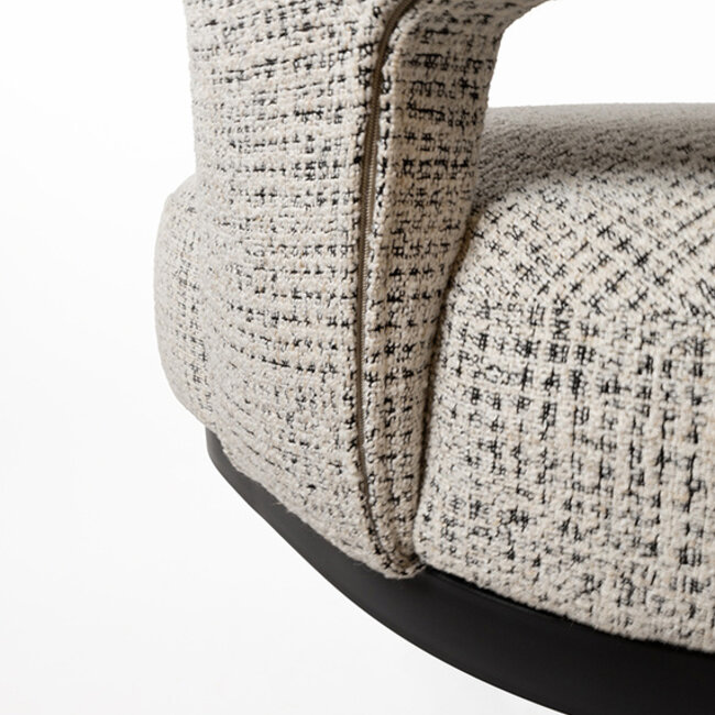 Draaibare eetkamerstoel Bruce met armleuningen – Cremona stof Coco - Salt'n Pepper