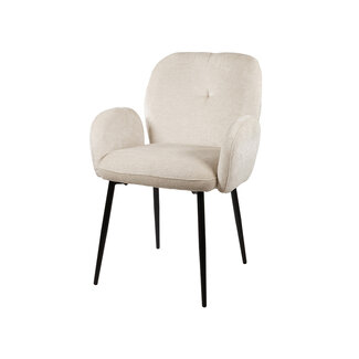 Brooz Bobby eetkamer armstoel Perfect Harmony Ivory – zwart onderstel (set van 2)