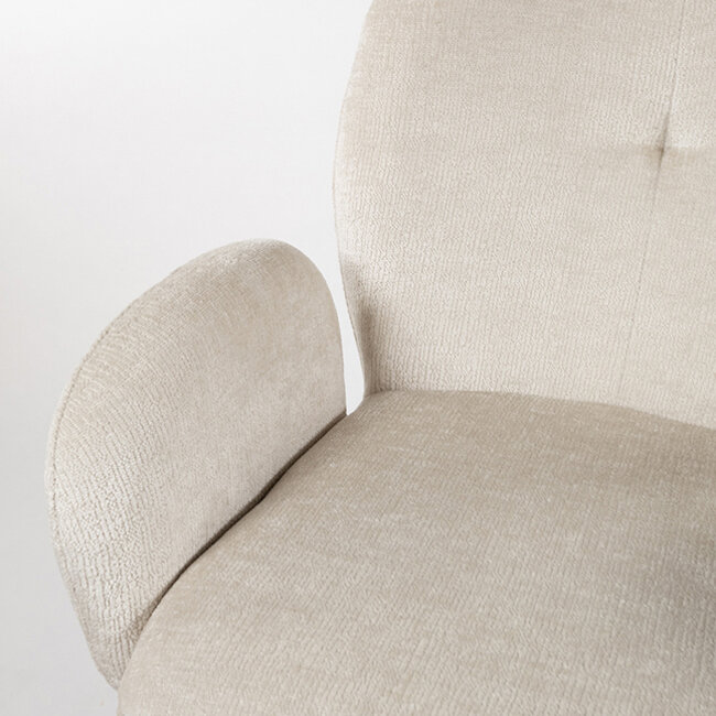 Brooz Bobby eetkamer armstoel Perfect Harmony Ivory – zwart onderstel (set van 2)