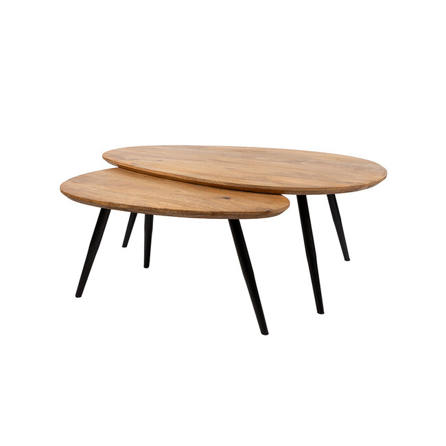 MySons Kassel salontafel organisch, set van 2, Smooth Natural (25mm)