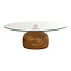 MySons Stella salontafel Ø100, H35, Smooth Natural, Clear glass