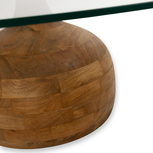 MySons Stella salontafel Ø100, H35, Smooth Natural, Clear glass