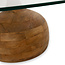 MySons Stella salontafel Ø100, H35, Smooth Natural, Clear glass