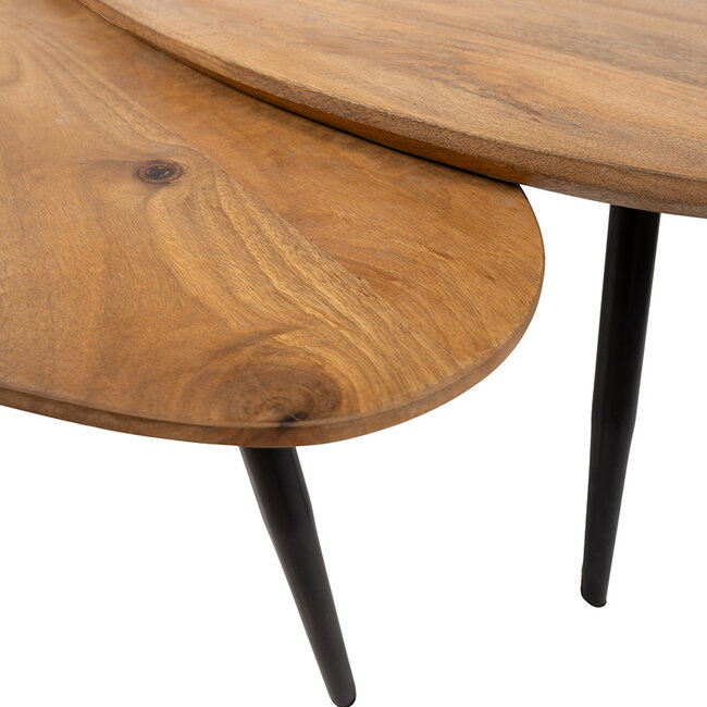 MySons Kassel salontafel organisch, set van 2, Smooth Natural (25mm)