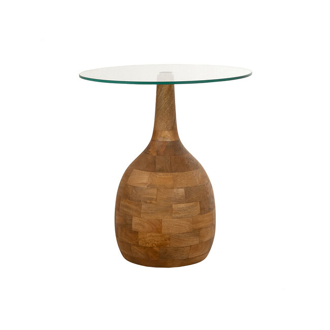 MySons Stella salontafel Ø50, H55, Smooth Natural, Clear glass