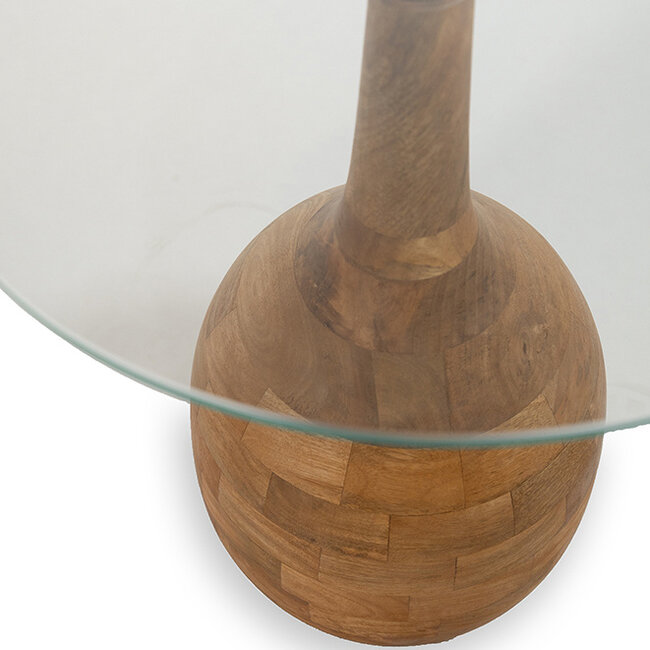 MySons Stella salontafel Ø40, H50, Smooth Natural, Clear glass