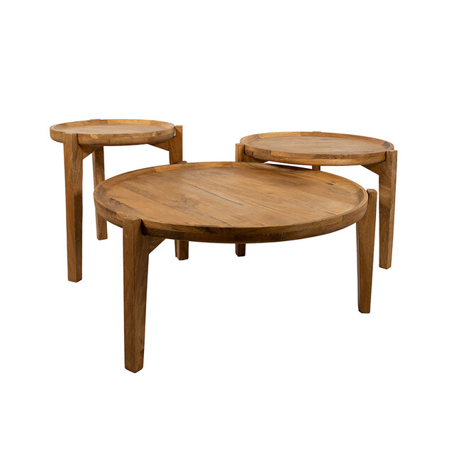 MySons Berlijn salontafel, set van 3, Smooth Natural