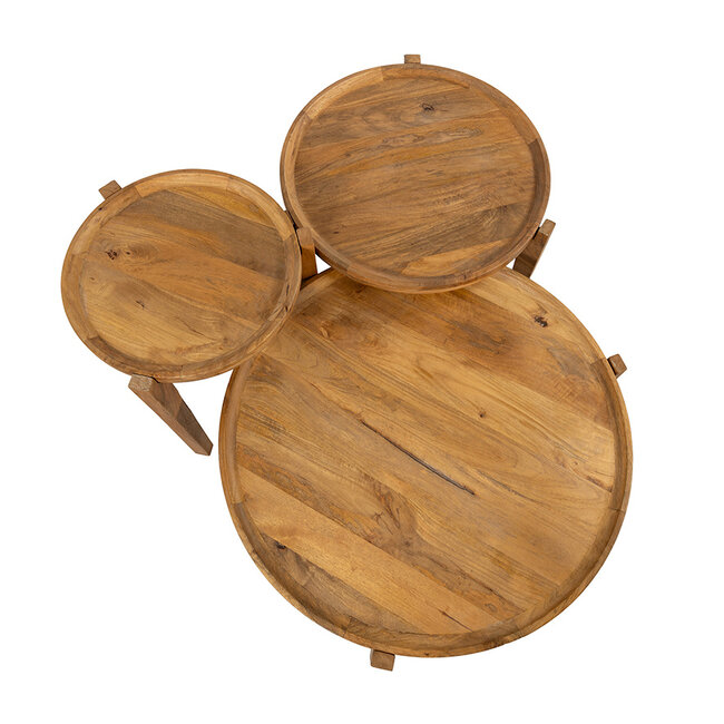 MySons Berlijn salontafel, set van 3, Smooth Natural