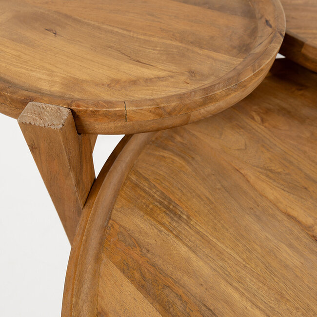 MySons Berlijn salontafel, set van 3, Smooth Natural